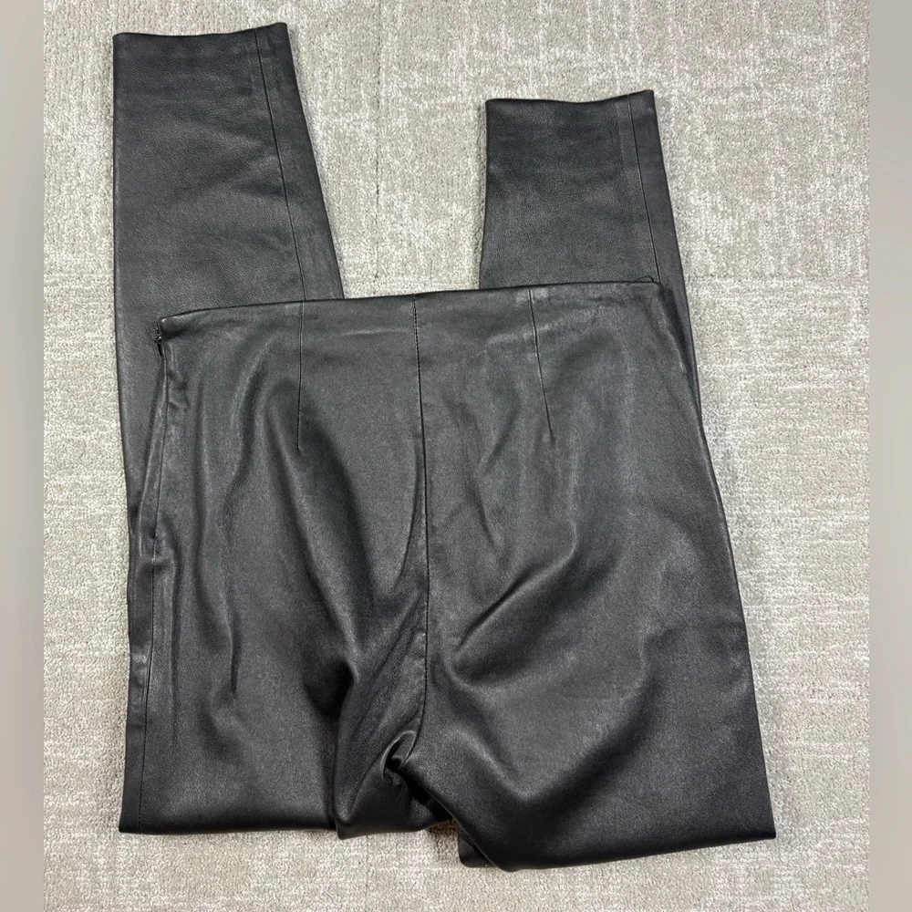 Ralph Lauren Black Label Women's Black Lamb Leather Pants W/Side Zipper Sz 10 - Picture 8 of 8